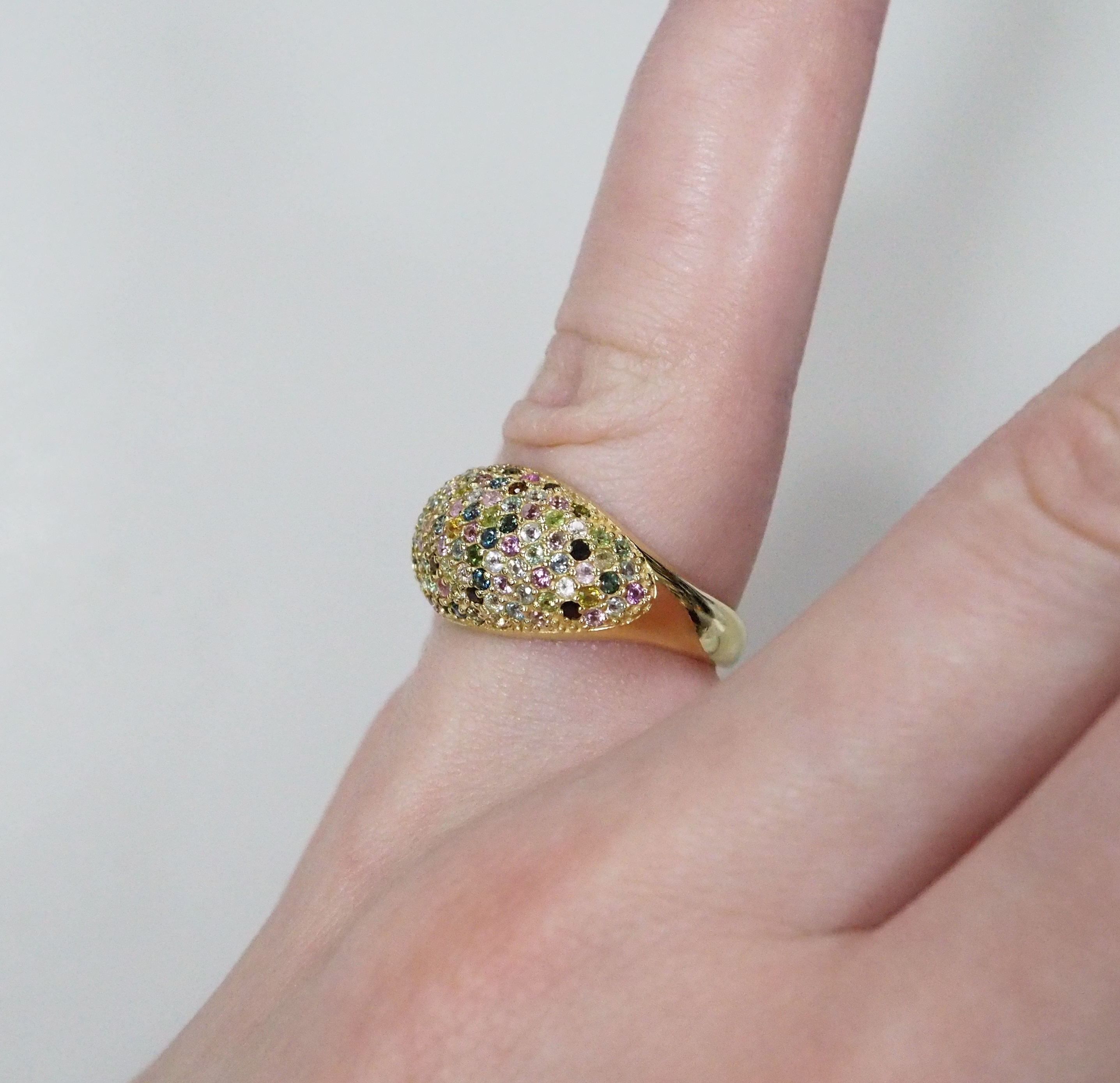 Серебряное кольцо с турмалинами